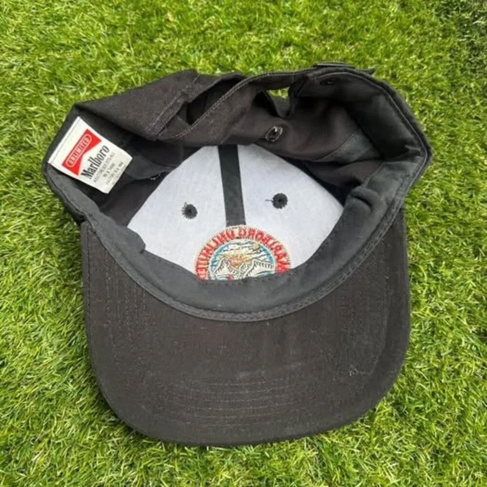 Vintage 1990s Marlboro Cigarette Unlimited Hat Baseball Cap Strapback Made in US